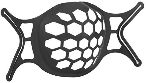 Psytfei 3D-Gesichtsmaskenhalterung, Maskenschutz Für Untermasken, Abstandshalter Für Mehr Atemraum, Maskeneinsatzunterstützung Für Frauen, um Stoff Vom Mund Fernzuhalten. Silikon(Schwarz)
