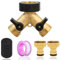 Brass Tap Manifold Hose Splitter, Conector de válvula en Forma de Y, Adaptador de Divisor de Grifo, 2 Way 3/4 Washing Machine Connector with Individual On/Off Valves, Distribuidor de Agua