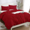 Copripiumino Una Piazza e Mezza 100% Cotone 200x200 (2 Federe 50x80), Set Copripiumino in Premium Cotone 150GSM OEKO-TEX, Morbida, Traspirante, Ipoallergenica - Rosso