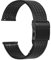 WOCCI 14mm Elite Uhrenarmband aus Metall für Damen und Herren, Gewebtes Mesh Armband, 316L Edelstahl, Schnellverschluss, Faltschließe (Schwarz)