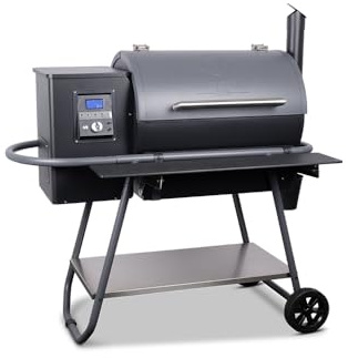 MOESTA-BBQ 19883 Sheriff Pelletgrill, Ablagebrett schwarz, Modell 2024 | 2 Grillroste, Zündsystem, 144 W, 240 V, 310 °C, für Steak, Gemüse und Pulled Pork, aus Edelstahl