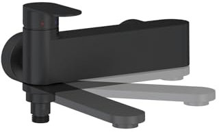 Ravak Badewannenarmatur Schwarz – Hochwertige Duscharmatur & Einhand-Mischbatterie ohne Set | Modernes Design für Badewanne, Dusche & Waschbecken | Wannenarmatur für Badezimmer