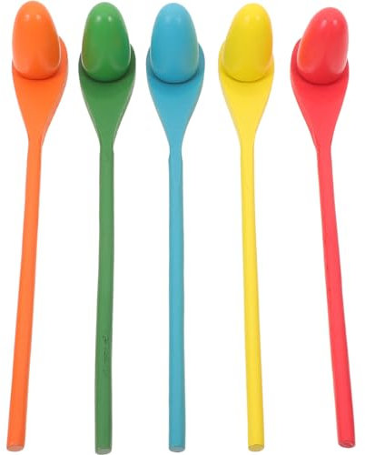 ifundom Egg Spoon Race Game Sets, Wooden Egg Balance Game Relay Race Games Balance Training Toys for Kids Easter Eggs Hunt Game Outdoor Lawn Games