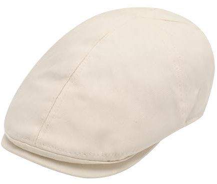 ZLYC Sommer Ivy Schirmmützen Ballonmütze Baumwolle Flatcap für Herren(Einfarbig Beige),Einheitsgröße