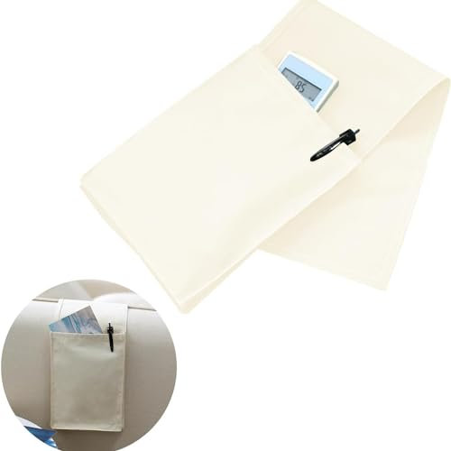 Ruikcoll Couch Sessel Bett Storage Tasche, Armlehne Organizer für Sofa, zur Aufbewahrung von Handys, Fernbedienungen und Stiften (Weiß)