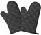 2 Stück Ofenhandschuhe Schwarz, Topflappen Set Handschuh, Kochhandschuh Backhandschuhe, 220°C Hitzebeständige Anti-Rutsch für Kochen Backen Grillen Auflaufform