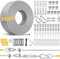 3 mm x 67 m Drahtseil-Kit - 304 Edelstahlseil mit Spannschlössern für Kabel Draht, Vinyl beschichtete hängende Draht für Outdoor String Lichter, Garten Draht Spalier, Drahtzaun, Bilder, Vorhang