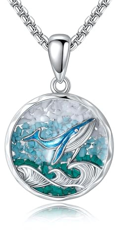 CUPENDA Wal Halskette 925 Sterling Silber Türkises Wal Anhänger Kette Meeres Schmuck Geschenke Frauen Männer