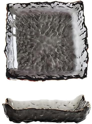 HSHTTKL Phnom Penh-plato de ensalada de vidrio transparente, plato cuadrado para postre, plato original para fruta, plato de cena, plato para aperitivos de fácil limpieza