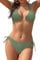SHEKINI Bikini Set Damen Ties-up Neckholder klassischer Triangel Bikinioberteil Bedruckter Bikini Damen Sexy Triangel Verstellbare Bikinihose(XL,Olivgrün)