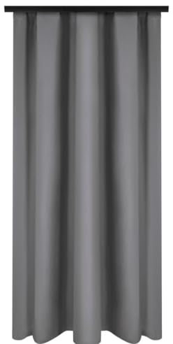 Voppi Fertiggardine glatt mit Kräuselband Steingrau 140x230 cm massiv glatt hellgrau Fenstervorhang Gardinen für Balkon Terrassenfenster