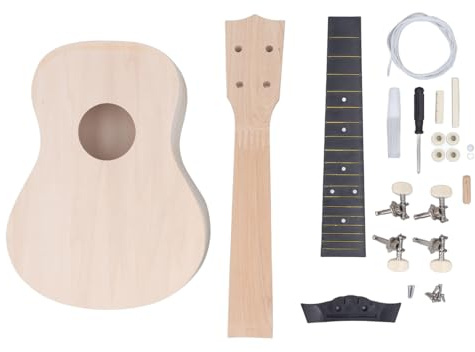 Konzert-Ukulele, 24-Zoll-DIY-handgefertigte Malerei-Ukulele, Bass-Ukulele, Lindenholz und Mahagoni-Material für Auftritte, Reisen und Üben