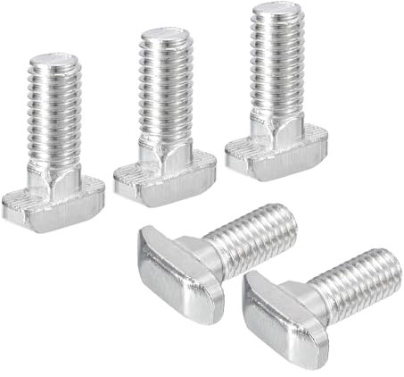 QUARKZMAN 30 Stück Hammerkopfschrauben T-Nutenbolzen, M8 x 20mm T-Schraube Einsteckbolzen für 4040er Serie T-Nuten Aluminium-Strangpressprofil, Kohlenstoffstahl vernickelt, Silber