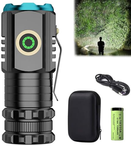 Magnolight High Powered LED Tactical Torch, Blitron Mini Rechargeable Flashlight, Battery Powered Pocket Light for Power Cuts, Camping, Hiking, Emergency
