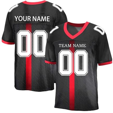 Generisch Personalisiert Rugby Trikot Herren Sporthemden Atmungsaktiv T-Shirt Schnelltrocknend American Football Trikot Individuelles Fußball Trikot Kurzarm Trikot Männer Damen Black Friday Angebote