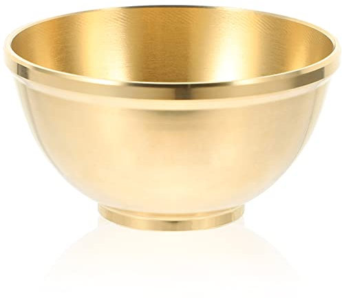 Amosfun Bol Rituel Traditionnel en Cuivre avec Finition Lisse pour Offrande Et Décoration