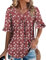 KISSMODA 3/4 Sleeve Womens Tops Summer Loose V Neck T Shirts Dressy Casual Ruffle Sleeve Tunic Blouses