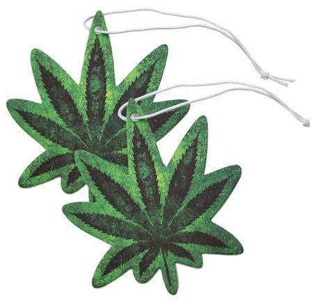 VmG-Store 2er Set Lufterfrischer Duftbaum Tuning fürs Auto Duftspender Air Freshener Duft lustiger Anhänger Design (204 Cannabis2)