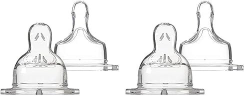 Dodie Set de 2 Tétines Plates Anti-Colique Sensation+ Débit 1 Transparent 0-6 Mois 6317169 (Lot de 2)