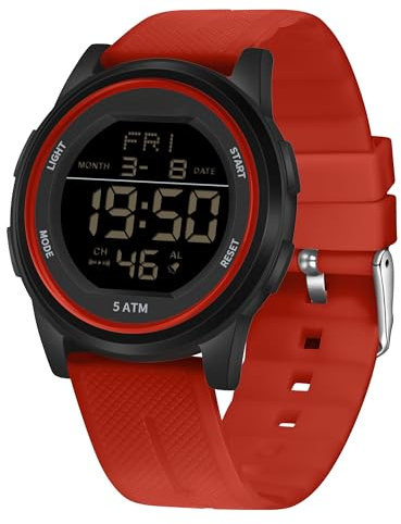 Forrader Herren Digital Sportuhr Wasserdicht Militär Uhren für Männer mit Stoppuhr LED Hintergrundbeleuchtung/Alarm/Countdown/Datum