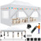 COBIZI Pavillon 3x6m Faltpavillon 3x6m Wasserdicht Stabil, Pop up Pavillon Faltbar, Partyzelt 3x6 Wasserdicht Stabil Gartenpavillon, Pavillion Klappbar UV-Schutz mit 6 Seitenwänden, Weiß