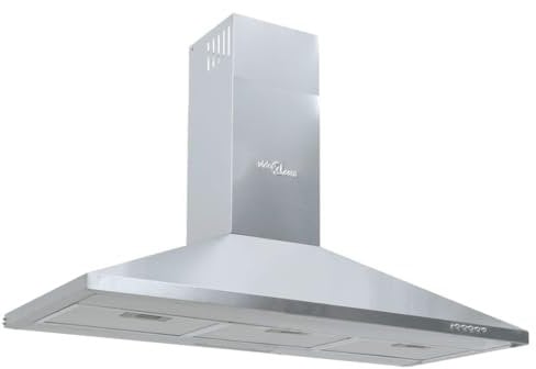 Gecheer Cappa da Cucina 90 cm in Acciaio Inox,Cappa a Isola Sospesa,Cappa Cucina,Cappa Aspirante ad Incasso,Cappa Aspirante a Isola,P155970