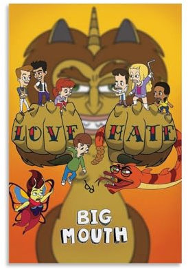 URAUIH Big Mouth Anime-Poster, Schlafzimmer, Wohnzimmer, Wandkunst-Deco-Poster, 30 x 45 cm, ungerahmter Stil