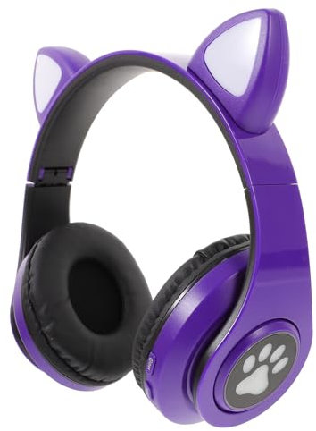 HOMSFOU Auriculares con Orejas De Gato para Inalámbricos Plegables Adorables para Escuchar Música o Usar Interiores