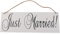 ibasenice Cartello &Quot;Just Married&Quot; Con Ganci Metallici Decorazione In Legno Per Matrimoni Striscione Rustico Per Feste E Anniversari Cartello Leggero Da Appendere Alla Porta