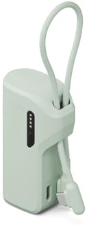 Thumboost 5K Power Bank with semi-integrated USB-C Silicone Cable - Mint