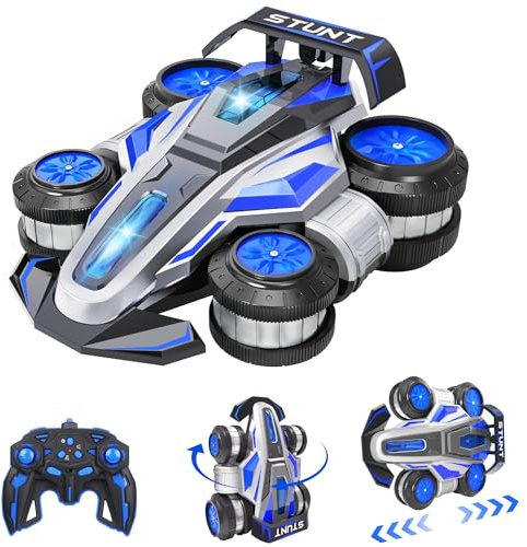 Ferngesteuertes Auto ab 6 7 8 9 10 11 12 Jahren Jungen Outdoor Spielzeuge, RC Auto Kinderspielzeug 4WD 25KM/H Blau Spielzeugauto mit LED-Licht und Musik Remote Control Car 2.4GHz Geschenk für Kinder
