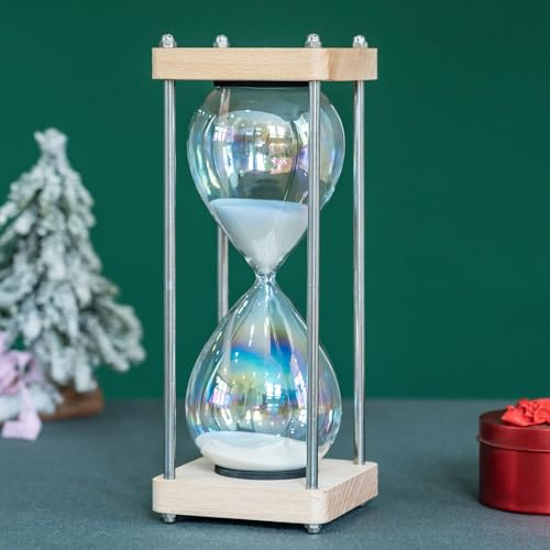 Sanduhr Timer 60 Minuten,Dekorativer Sanduhr,Für Haus, Schreibtisch, Küche Restaurant Dekorativ,Büro, Hochzeits Dekoration. (Weiß)