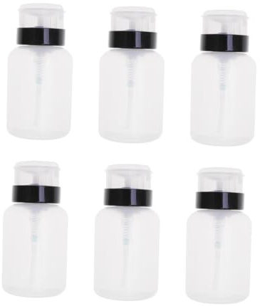 NOLITOY 6pcs Nail Polish Remover Squeeze Bottle Nail Polish Empty Bottle Lock Pressure Design for Gel Removal Pack