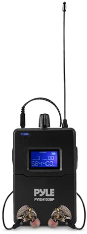 Pyle IEM - Receptor inalámbrico para Monitor intraural, con Auriculares duales, 220 Frecuencias, transmisión Estable, para Escenario, ensayo, Estudio, Compatible con PYIEM103
