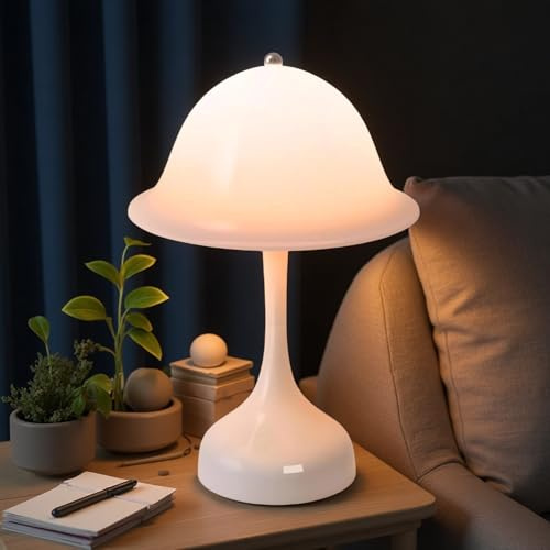 Tischlampe Kabellos Nachttischlampe LED - Akku Tischleuchte Dimmbar | 2000K-6500K Touch Nachttischlampen USB Aufladbar Weiß Tischlampen Modern Design Tischleuchten für Schlafzimmer Esszimmer