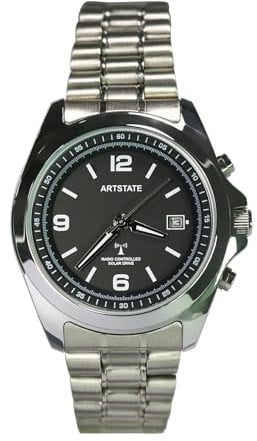ARTSTATE AS0240 Solar Funk Quarz Herren Uhr Analog mit Edelstahl Armband (Black)