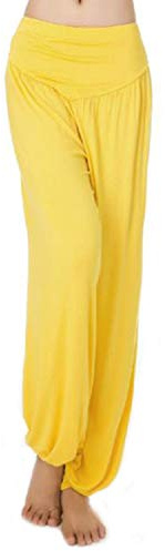 MEISHINE® Damen Yogahose, Sporthose, Baumwolle, Modal Harem, Gamaschen für Tanz, Yoga, Ganduleado, Fitness - sehr weich, MSGBT, Gelb, MSGBT XL
