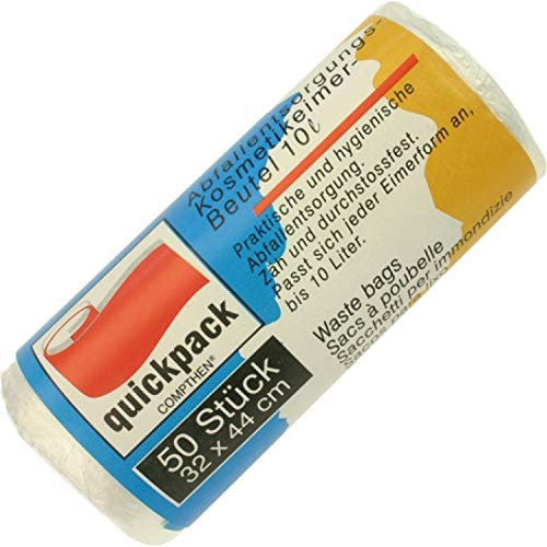 5 x 50 Stück Müllbeutel Kosmetikeimer 10 Liter, 32 x 44 cm, auf Rolle