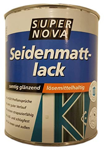 Super Nova Seidenmattlack Lösemittelhaltig Innen & Außen 750 ml Farbwahl, Farbe (RAL):RAL 7035 Lichtgrau