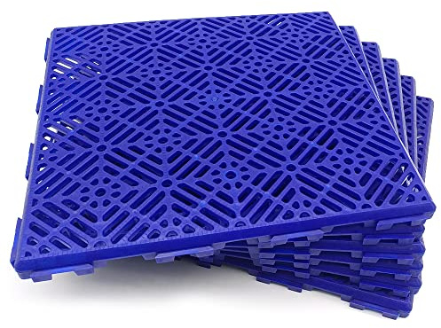 Pack 12 Losetas Antihumedad Azul ≈1m² Camping Vestuarios Piscinas | Suelo autoventilado para mejorar higiene, ventilación y drenaje de zonas húmedas. Se pueden cortar. 30x30x1,5cm.