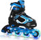 Nattork Inline Skates für Jungen, 4 Größen Inliner Kinder mit Leuchtendem Rad, Verstellbar Inline Skates für Jungen Mädchen Rollerblade für Anfänger Kleine Kinder (Blau, Small 27-31 EU)