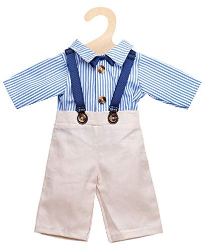 Heless 1021 - Bekleidungs-Set für Puppen im Design von Bräutigam Franz, 2 teilig mit Hose und Hemd, Größe 28 - 35 cm, für eine rauschende Puppenhochzeit