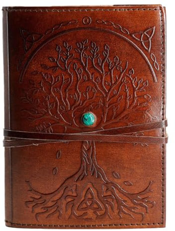 Komal’s Passion Leather Leder Journal Nachfüllbares Papier Papier des Lebens Handgemachtes Tagebuch/Notizbuch Tagebuch/Gebundener täglicher Notizblock für Männer & Frauen (7 X 5)