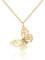 MENDOZZA Schmetterling Kette Damen Hals-Kette Edelstahl Schmuck Butterfly Anhänger Gold 46 cm