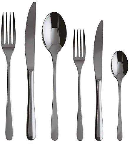 Sambonet - Taste Set di Posate da Tavola per 6 persone, 36 pezzi in Acciaio Inox finitura PVD, Lavabili in lavastoviglie, Nero