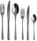 Sambonet Service 36 Stück Monoblock Taste Pvd, Tafelbesteck für 6 Personen, 6 Tafellöffeln, 6 Tafelgabeln, 6 Tafelmessern, 6 Obstgabeln, 6 Obstmessern und 6 Teelöffeln, Spülmaschinenfest, Schwarz