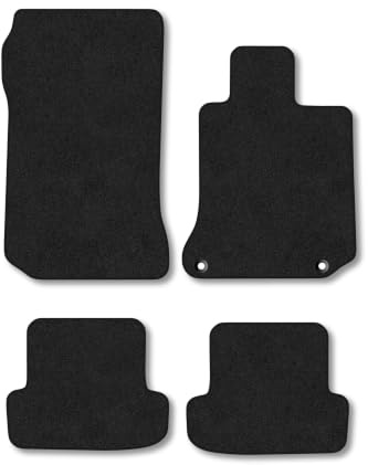 Mercedes C-Class (2008-2014) [Coupe, Automatic] Carpet Car Mats | Black Edge Trim Tailored Fit Floor Mats Full Coverage Protection Accessories Easy Clean Anti Slip Made in the UK