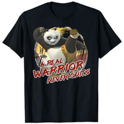 Kung Fu Panda 2 Po A Real Warrior Never Quits Action Pose Maglietta