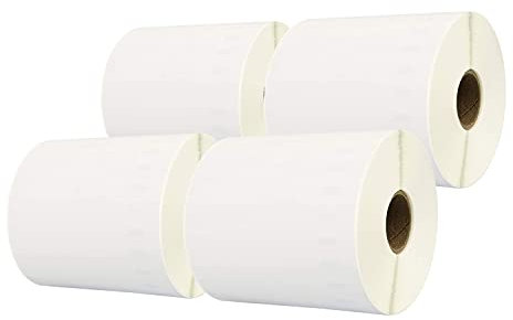 LEYF Etiketten für Dymo 4XL Labelwriter - S0904980-104mm x 159mm - 4 Rolle Pack Etiketten x 220 St. Je Rolle = 880 Etiketten, Selbstklebend, Adressetiketten, VersandEtiketten DYMOXL4