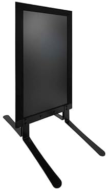 Panneau trottoir avec cadre bois noir sur piètement noir effet ressort - Dimensions 124 x 63,5 cm